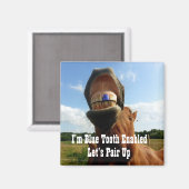 Aimant Cheval à dents bleues (Recto/Verso)