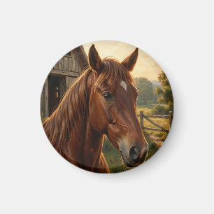 Aimant Cheval Alezan Heure Dorée Grange