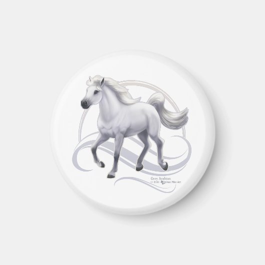 Aimant Cheval arabe gris (Devant)