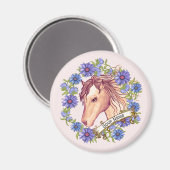 Aimant Cheval Blue Daisy  (Recto/Verso)