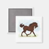 Aimant Cheval Brown de châtaignes équestre (Recto/Verso)