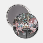 Aimant Cheval carrousel rose (Recto/Verso)