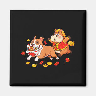 Aimant Cheval Chinois American Staffordshire Terrier Heur