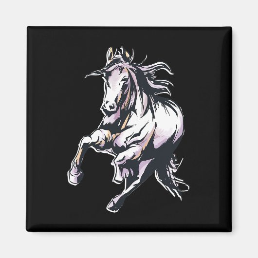 Aimant Cheval Coloré Équitation (Devant)