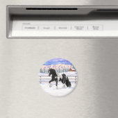 Aimant Cheval d'attelage de la bandelette tzigane noire d (In Situ (Lave-vaisselle))