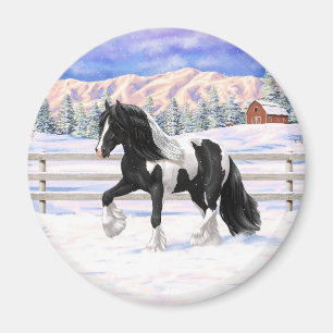 Aimant Cheval d'attelage de la bandelette tzigane noire d