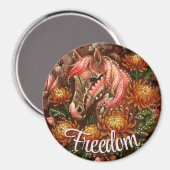 Aimant Cheval d'automne Chrysanthèmes floraux Personnalis (Recto/Verso)