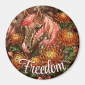 Aimant Cheval d'automne Chrysanthèmes floraux Personnalis (Devant)