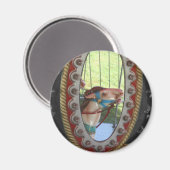 Aimant Cheval de carrousel dans le blanc de noir de (Recto/Verso)