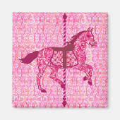 Aimant Cheval de carrousel - Fuchsia rose (Devant)