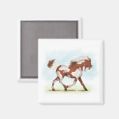 Aimant Cheval de Chestnut Overo Skewbald (Recto/Verso)