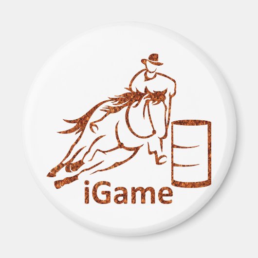 Aimant Cheval de course de baril de jeu (Devant)