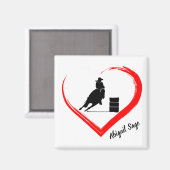 Aimant Cheval de course Silhouette personnalisé, Coeur (Recto/Verso)