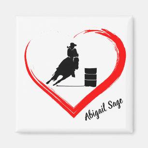 Aimant Cheval de course Silhouette personnalisé, Coeur