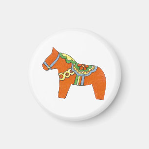 Aimant Cheval de Dala Rouge