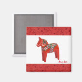 Aimant Cheval de Dala suédois Scandinave (Recto/Verso)