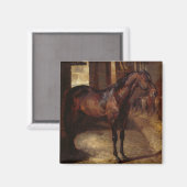 Aimant Cheval de Dark Bay dans l'écurie (Recto/Verso)
