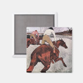 Aimant Cheval de Jockey et de Course, Lautrec (Recto/Verso)