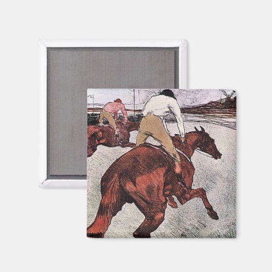 Aimant Cheval de Jockey et de Course, Lautrec (Recto/Verso)
