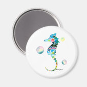 Aimant Cheval de mer avec bulles (Recto/Verso)