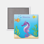 Aimant Cheval de mer pourpre sous-marin (Recto/Verso)