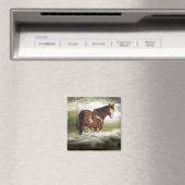 Aimant Cheval de peinture de baie et d'éclaboussure blanc (In Situ (Lave-vaisselle))