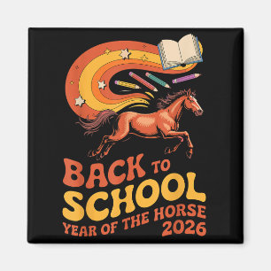 Aimant Cheval de rentrée scolaire 2026 Énergie Réussite d