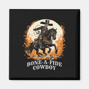 Aimant Cheval de Rodéo Halloween Cowboy Éffrayant Skeleto
