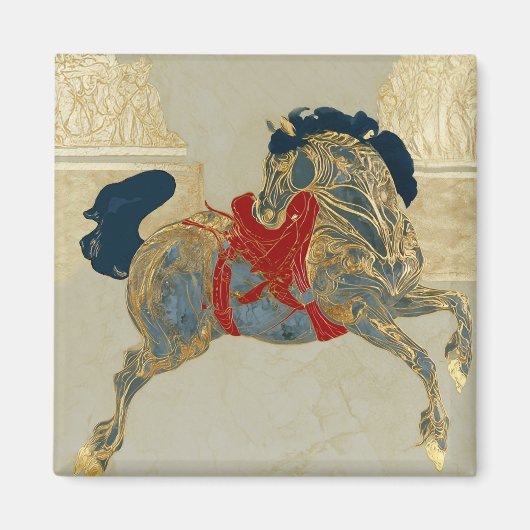 Aimant Cheval doré impérial (Devant)