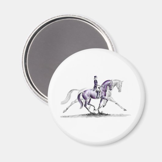 Aimant Cheval Dressage en Trot Piaffe (Recto/Verso)