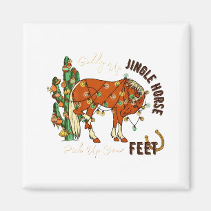 Aimant Cheval Drôle de Cloche Montez Vos Pieds Cactus Wes