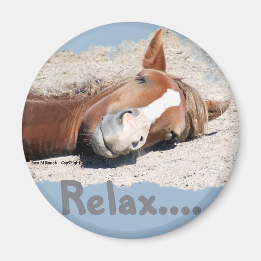 Aimant Cheval drôle : Relax (Devant)