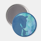 Aimant Cheval en Cercle - Bleu (Recto/Verso)