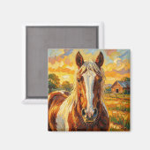 Aimant Cheval en impasto dans une ferme (Recto/Verso)