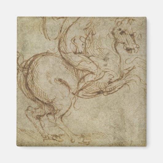 Aimant Cheval et Cavalier (stylo et encre sur papier) (Devant)