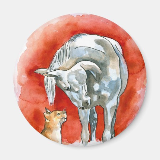 Aimant Cheval et chat (Devant)
