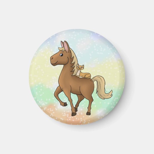 Aimant Cheval et chat (Devant)