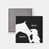 Aimant Cheval et fille baiser Cowgirl western (Recto/Verso)