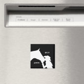 Aimant Cheval et fille baiser Cowgirl western (In Situ (Lave-vaisselle))