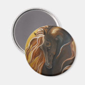 Aimant Cheval friésien d'or (Recto/Verso)