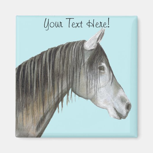 Aimant Cheval gris (Devant)