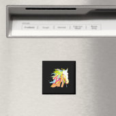 Aimant Cheval Head Rainbow Art (In Situ (Lave-vaisselle))