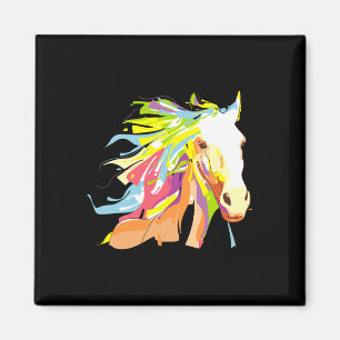 Aimant Cheval Head Rainbow Art