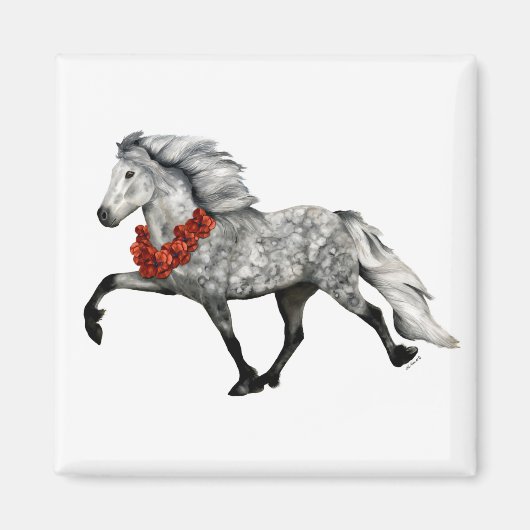 Aimant Cheval Islandais Noël (Devant)