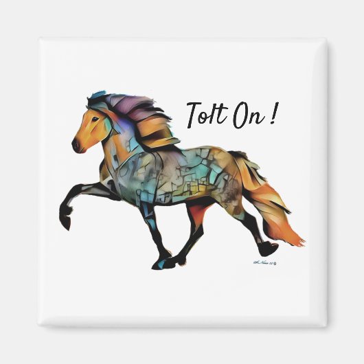 Aimant Cheval islandais Pop Art (Devant)