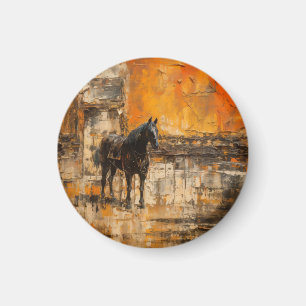 Aimant Cheval Majestic au coucher du soleil Abstrait