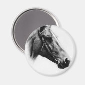 Aimant Cheval noir et blanc (Recto/Verso)