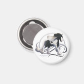 Aimant Cheval noir Tobiano Gypsy Vanner (Recto/Verso)