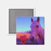Aimant Cheval pourpre Valentine Red Heart (Recto/Verso)