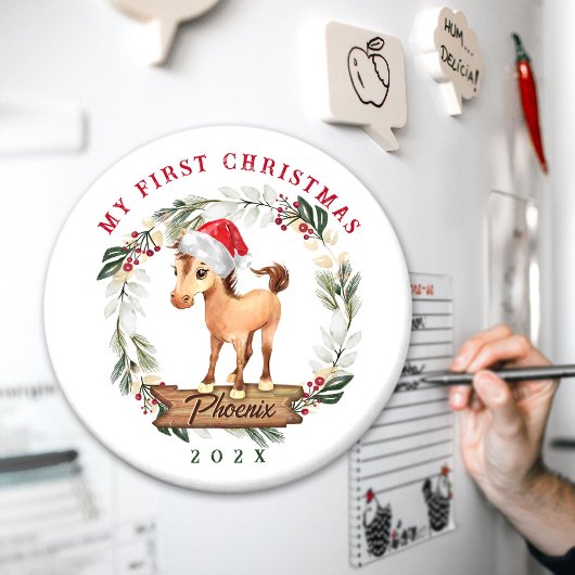 Aimant Cheval premier amateur de cheval de Noël